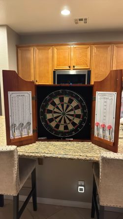 Dart Board Cabinet Full Set