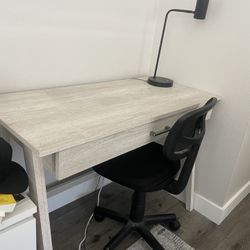 Desk, Chair & Lamp Set