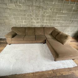 Brown L Shaped Sectional Couch “WE DELIVER”