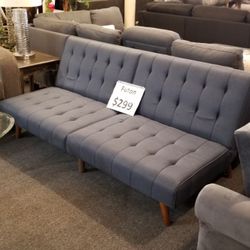 Brand New 76" x 44" Gray Fabric Sofa Futon
