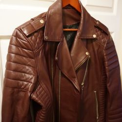 Burgundy leather jacket