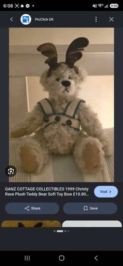 Ganz Cottage Collectibles Plush Teddy Bear with Bunny Ears