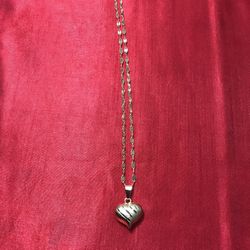 18” Chain With Heart Pendant. 14k Gold Plated. Ideal Gift To Mother’s Day, Birthday, Celebration And More.