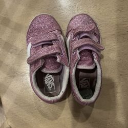 Girls Pink Sparkle Vans Size 10
