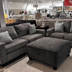 $39 Down or $879 gets this brand new Ashley Altari Alloy Sofa + Loveseat Set. No credit. Same as cash. Fast delivery, same day pick up options. 