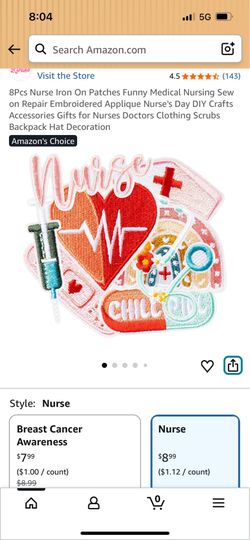 Nurse iron on patches