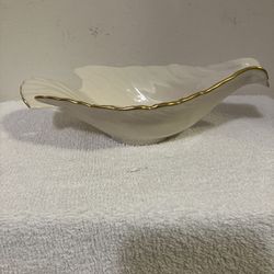 Vintage Lenox Dove Dish Hand Decorated 24kt Gold Trim- 8 Inches Long