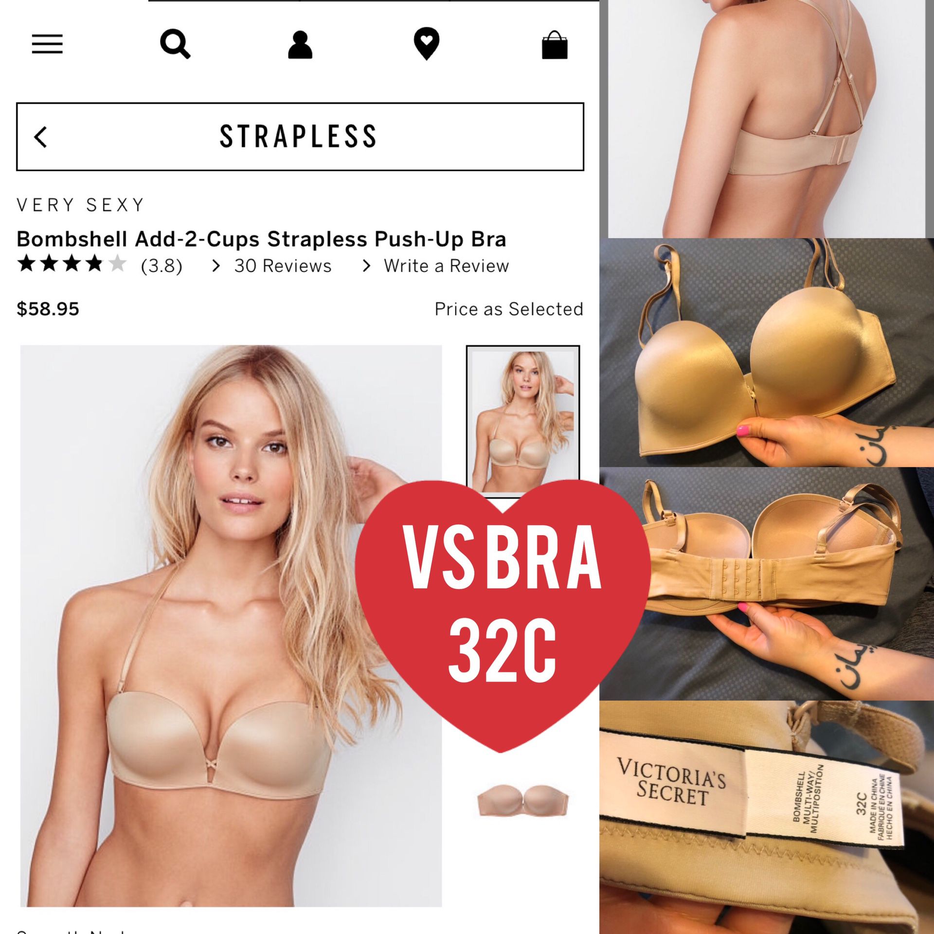 Buy Victoria's Secret Bombshell Add-2-Cups Multi-Way Push-Up Bra