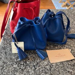 3 new leather drawstring bucket bags from Shafer Los Angeles 