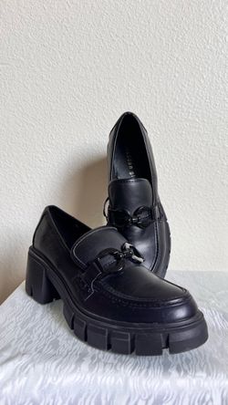 Madden Girl Black Chunky Platform Loafers