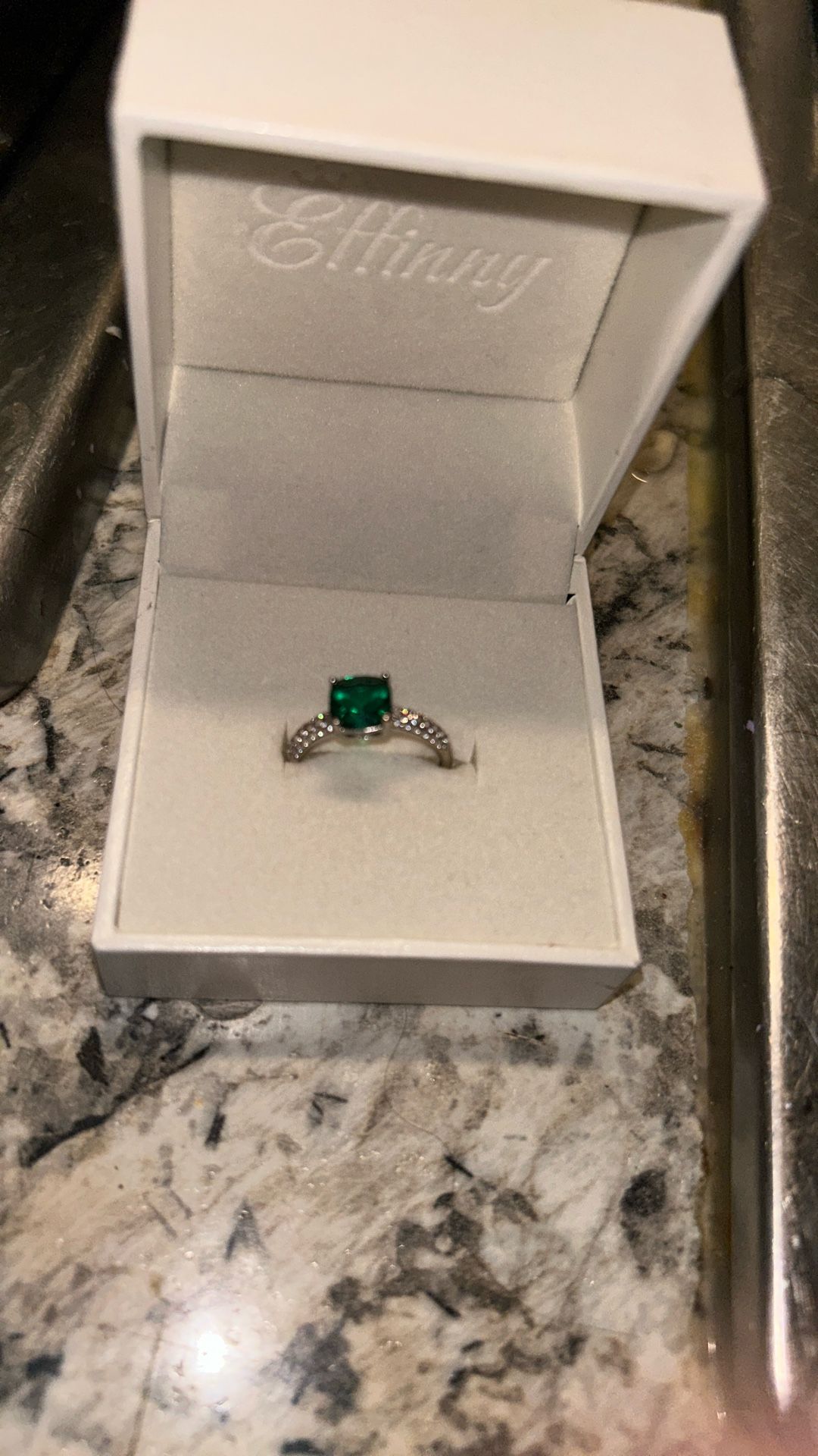 Jade Silver Diamond Ring