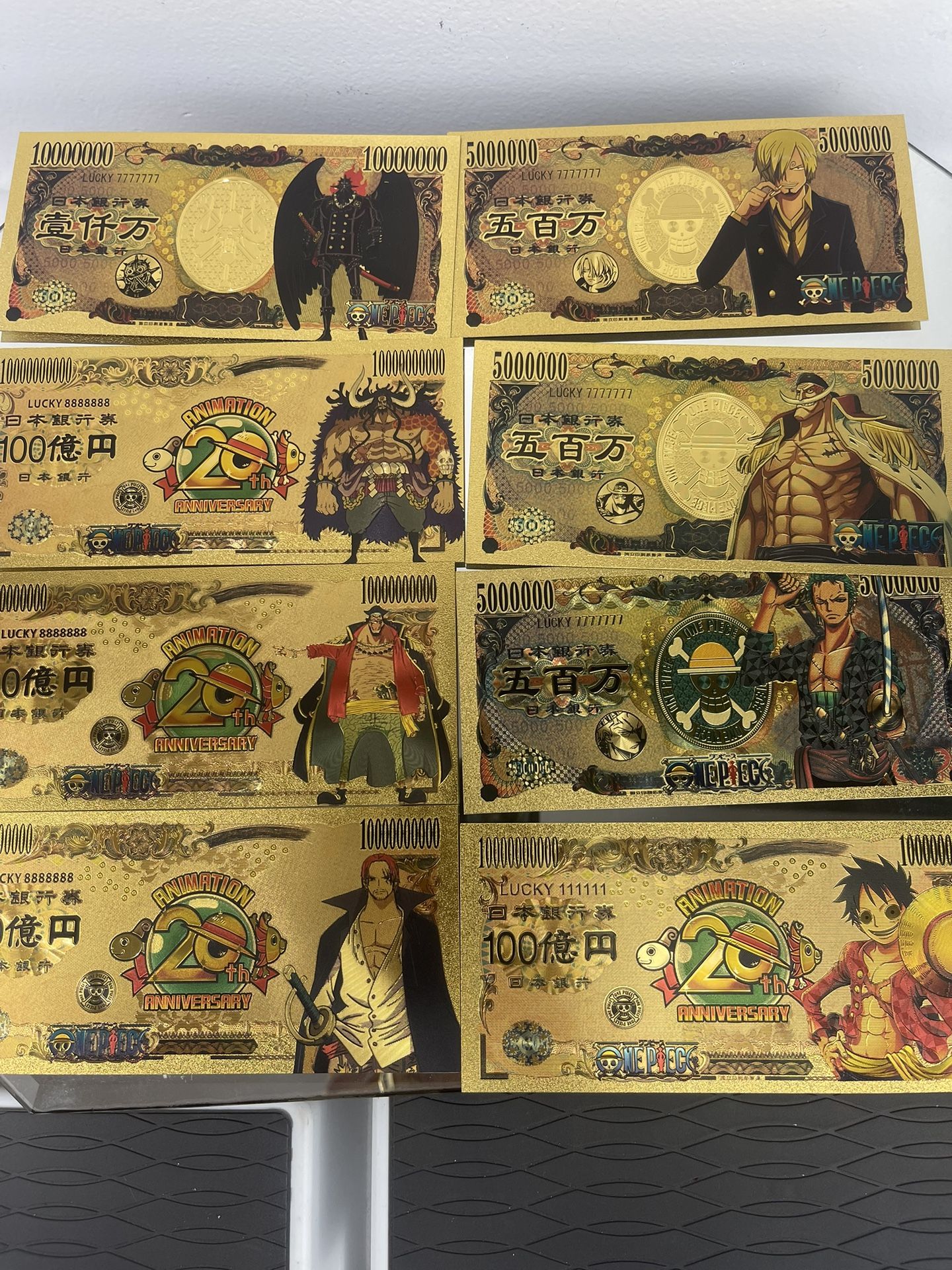 Anime manga One Piece Collectible Currency Luffy 