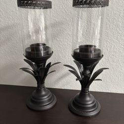 Metal Pineapple Pillar Candle Holders
