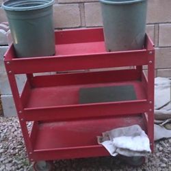 "THE GENERAL" RED 3 TIER HANDY WORK CART 