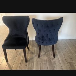 Navy Tufted Accent Chairs 