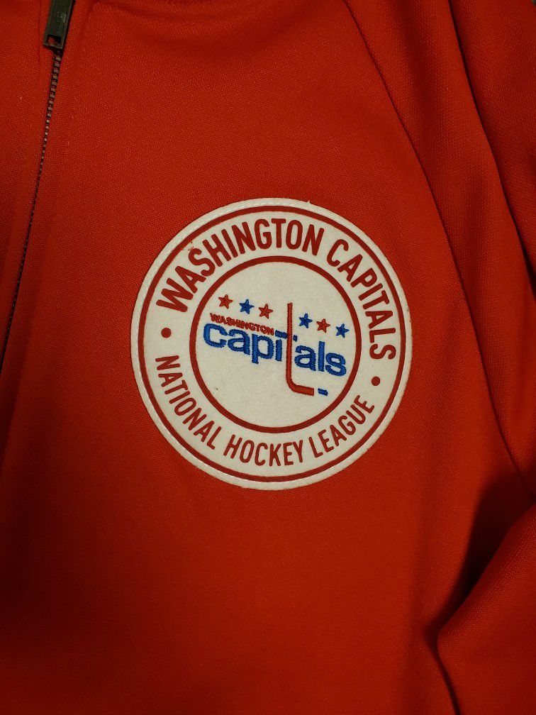 CCM VINTAGE  MENS WASHINGTON CAPITALS NHL FULL ZIP LONG SLEEVE WARM UP JACKET M