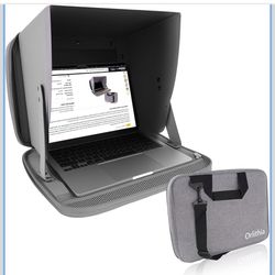 3-in-1 Laptop Sunshade and Privacy Visor, Foldable Water Repellent Screen with Elastic PVC Core, Convertible Shoulder Bag for 12-14 Inch Laptops