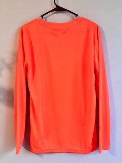 Neon Orange Long Sleeve Athletic Shirt