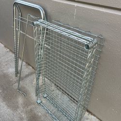 Chrome Wire Mesh Shelving Unit Cart