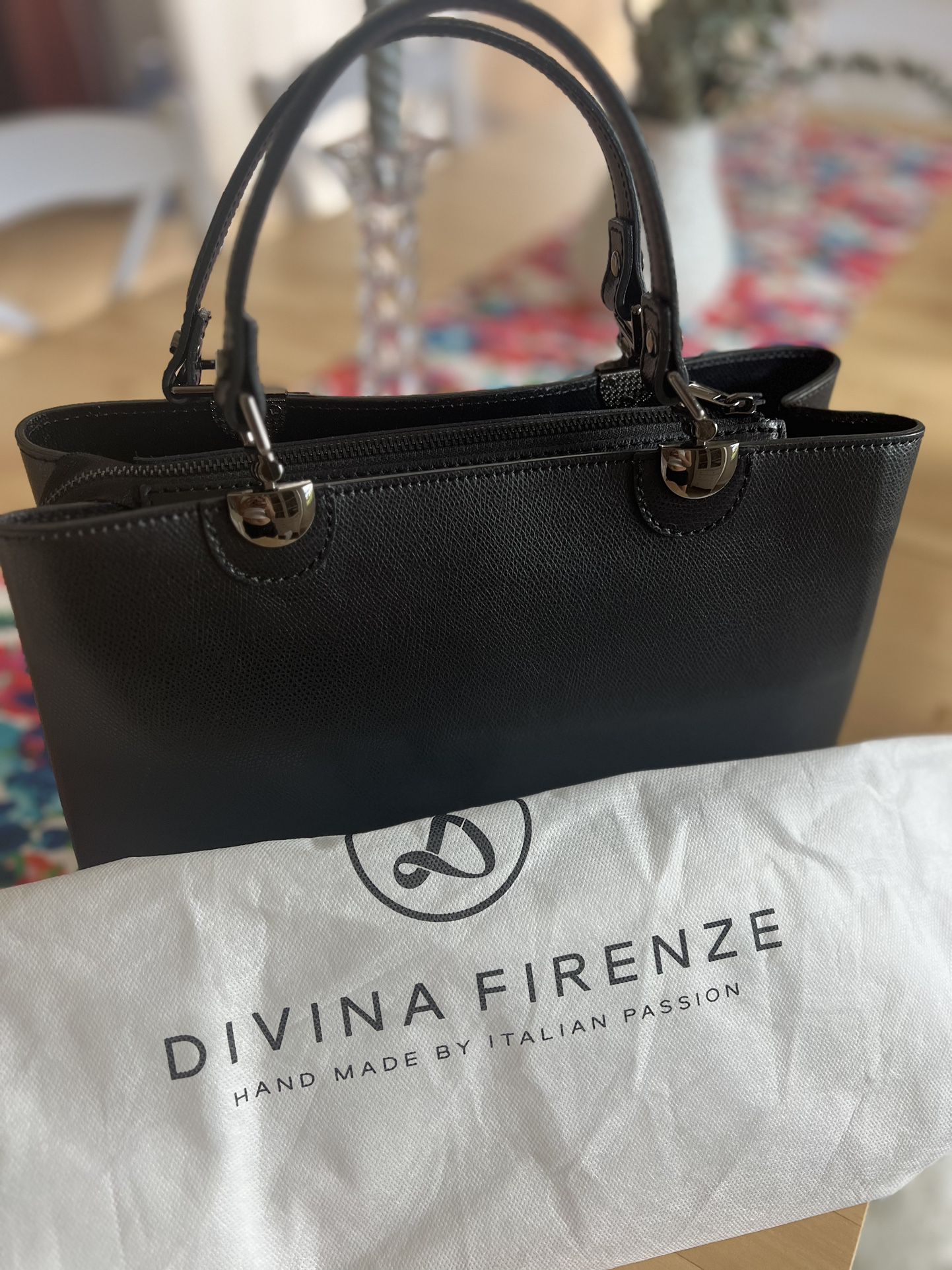 Divina Firenze Italy Leather Women’s Purse, Bag, Black, 
