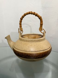 Antique Clay Kettle/Teapot with bamboo handle
