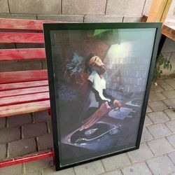 Justin Bua - Signed DJ Badge with Custom Frame, 25 x 36 inch African American Art