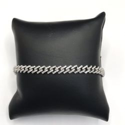 925 Sterling Silver 2.30CT MOISSANITE Monaco Men’s Bracelet Size 8”