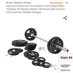 Olympic Weight Set 2inch 325 LB. 