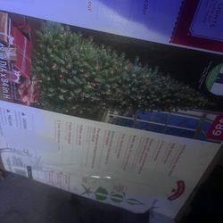 7ft Christmas Tree With Lights Attached And Extra Decorations Included 