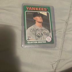 Signed Clayton Beater Yankees Card