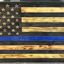 Wooden Police Wall Hanging Flag Decor