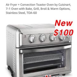 New Air Fryer + Convection Toaster Oven by Cuisinart, 7-1 Oven with Bake, Grill, Broil $100