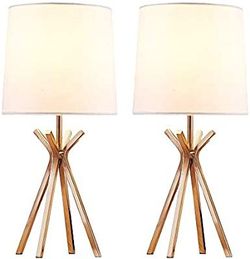 Set of 2 Gold Metal Base Table Lamp