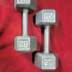 SET OF 20LB.  HEXHEAD DUMBBELLS TOTAL 40LBs  11525 S HALSTED DUNKIN DONUTS/7111.S WESTERN WALGREENS  
40$  CASH ONLY AS IS