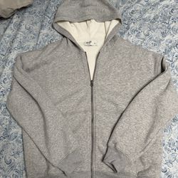 Hollister boxy grey zip up size M