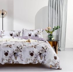 Watercolor Floral Abstract Duvet Cover Set 3pcs King