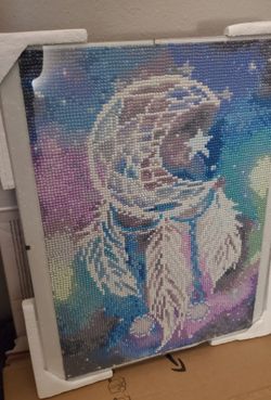 New diamond art dreamcatcher and feather diamond art painting 11x14 framed