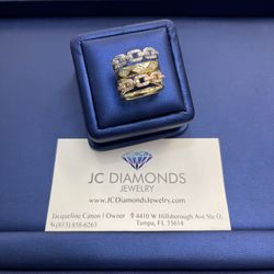 Ring Women 14k 3 Colors Gold 