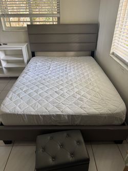 Queen bed and frame
