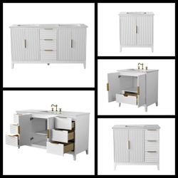 Clearance On Solid Wood Bathroom Vanity Cabinet 31" to 73" Starting at $350-$780