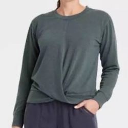 Women's Twist-Front Sweatshirt - Knox Rose Green L