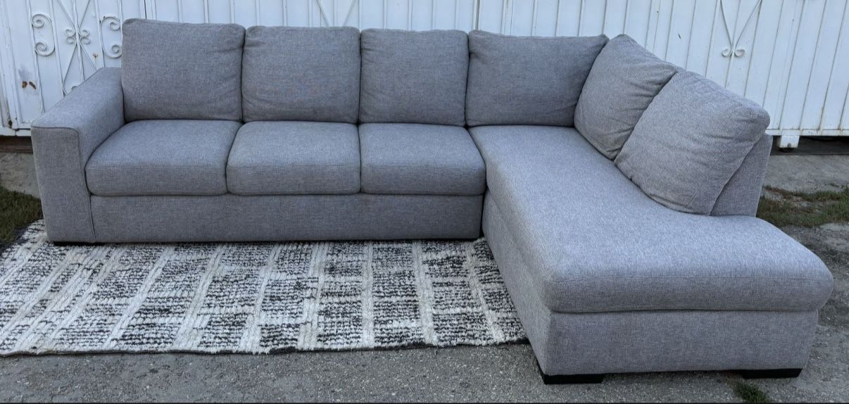 Light Gray Living Spaces Lucy L-Shape Sectional Sofa with Righthand Chaise