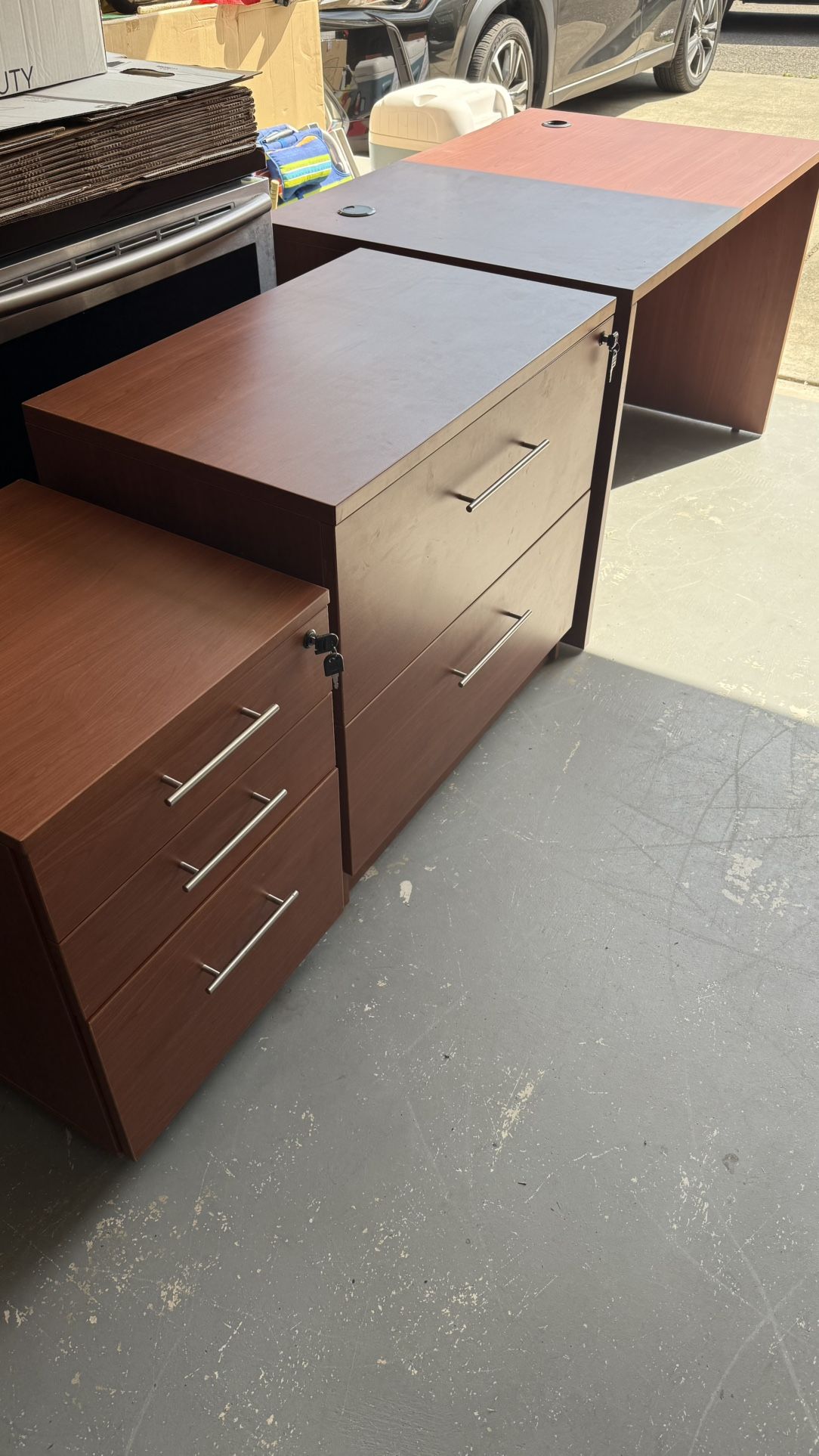 Desk And File Drawers