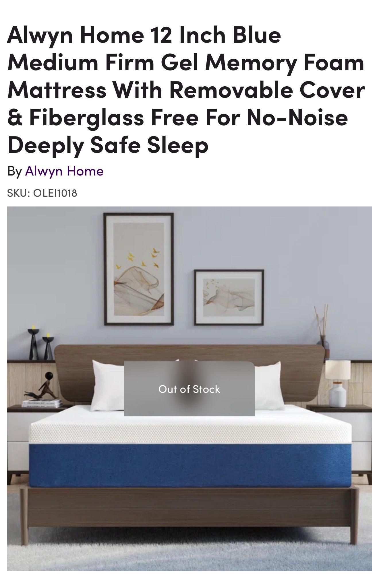 12inch Memory Foam King Size Mattress 