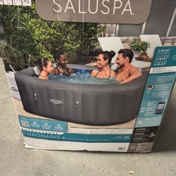saluspa coronado energysense square air jet 4-6 person inflatable spa