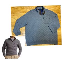 Polo Ralph Lauren Quilted Quarter Snap Pullover Sweatshirt Big&Tall sz 4LT NEW!