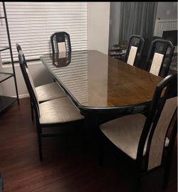 Italian Cecchini Dining Table Set - 6 Chairs