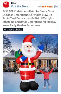 8FT Inflatable Santa Claus Outdoor Decoration