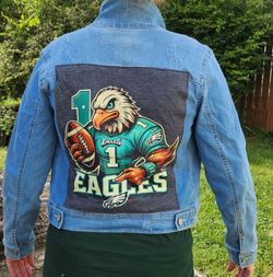 Women's Philadelphia Eagles denim jacket. Size small.