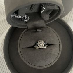 Vera Wang Love 14k White Gold Diamond Sapphire Swirl Engagement Ring 6